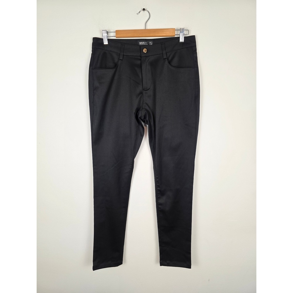 BAUBAX Womens Black Merino Wool Blend Travel Pants Size 10/30 Designed in USA